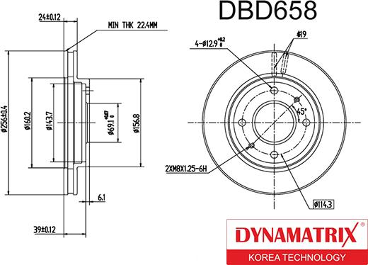 Dynamatrix DBD658 - Bremžu diski adetalas.lv