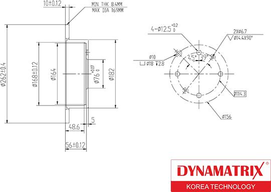 Dynamatrix DBD1448 - Bremžu diski adetalas.lv