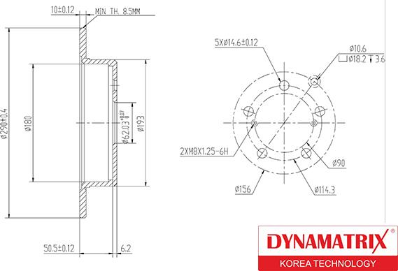 Dynamatrix DBD1409 - Bremžu diski adetalas.lv