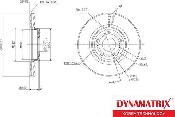 Dynamatrix DBD1424 - Bremžu diski adetalas.lv