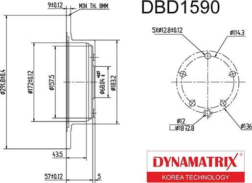 Dynamatrix DBD1590 - Bremžu diski adetalas.lv