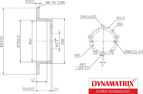 Dynamatrix DBD1598 - Bremžu diski adetalas.lv