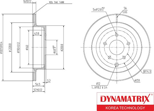 Dynamatrix DBD1506 - Bremžu diski adetalas.lv