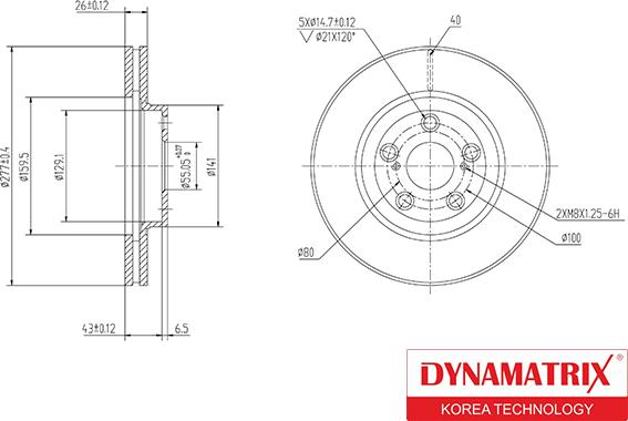 Dynamatrix DBD1508 - Bremžu diski adetalas.lv