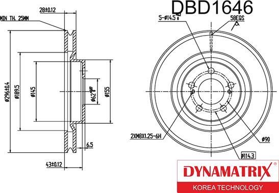 Dynamatrix DBD1646 - Bremžu diski adetalas.lv