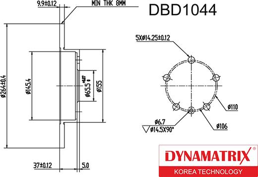 Dynamatrix DBD1044 - Bremžu diski adetalas.lv