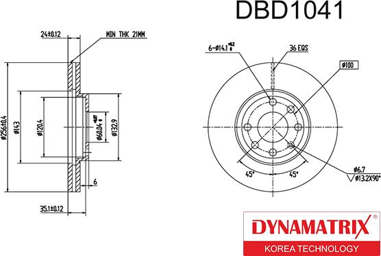 Dynamatrix DBD1041 - Bremžu diski adetalas.lv