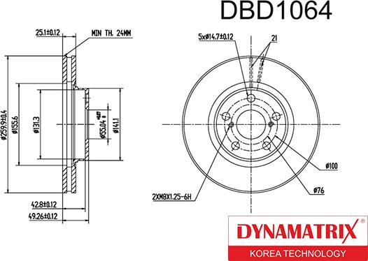 Dynamatrix DBD1064 - Bremžu diski adetalas.lv