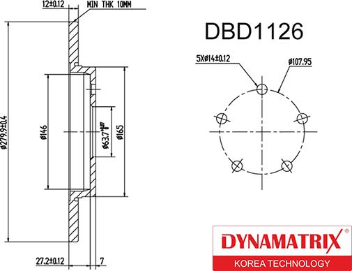 Dynamatrix DBD1126 - Bremžu diski adetalas.lv