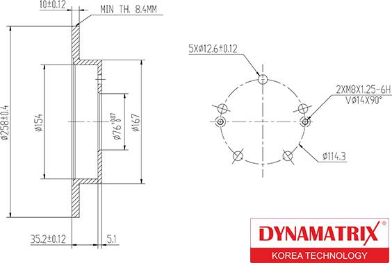 Dynamatrix DBD1874 - Bremžu diski adetalas.lv