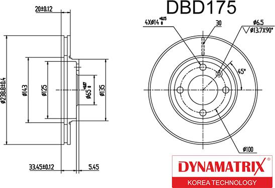 Dynamatrix DBD175 - Bremžu diski adetalas.lv