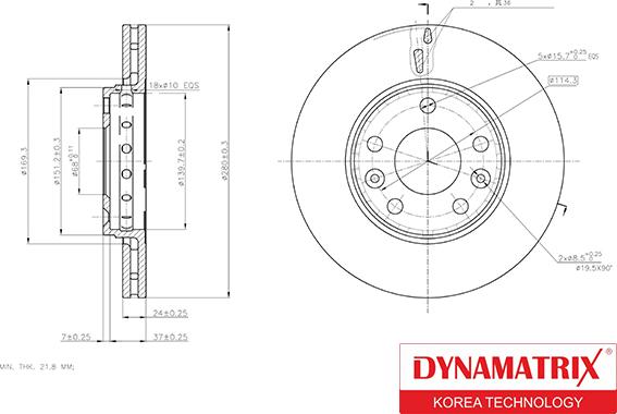 Dynamatrix DBD1728 - Bremžu diski adetalas.lv