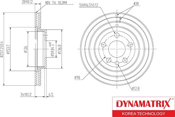 Dynamatrix DBD842 - Bremžu diski adetalas.lv