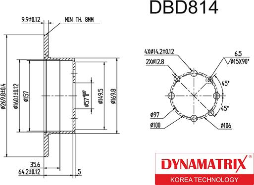 Dynamatrix DBD814 - Bremžu diski adetalas.lv