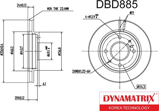 Dynamatrix DBD885 - Bremžu diski adetalas.lv