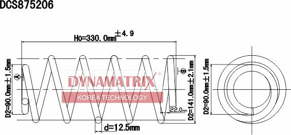 Dynamatrix DCS875206 - Balstiekārtas atspere adetalas.lv