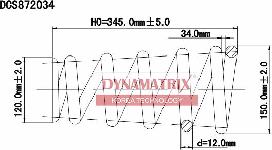 Dynamatrix DCS872034 - Balstiekārtas atspere adetalas.lv