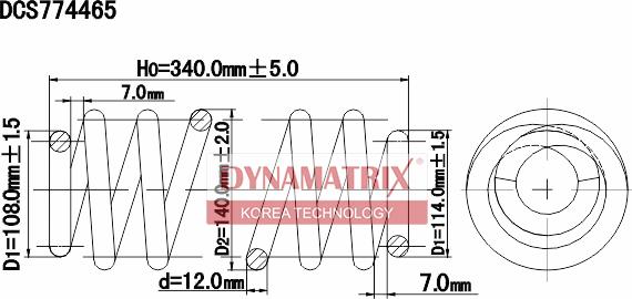 Dynamatrix DCS774465 - Balstiekārtas atspere adetalas.lv