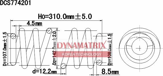 Dynamatrix DCS774201 - Balstiekārtas atspere adetalas.lv