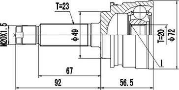 Dynamatrix DCV857012 - Šarnīru komplekts, Piedziņas vārpsta adetalas.lv