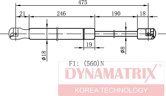 Dynamatrix DGS1311PI - Gāzes atspere, Bagāžas / Kravas nodalījuma vāks adetalas.lv