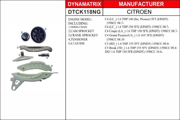 Dynamatrix DTCK118NG - Sadales vārpstas piedziņas ķēdes komplekts adetalas.lv