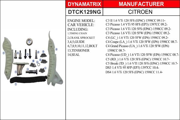 Dynamatrix DTCK129NG - Sadales vārpstas piedziņas ķēdes komplekts adetalas.lv