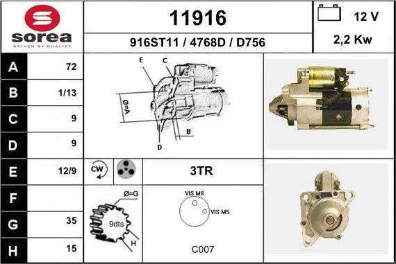 EAI 11916 - Starteris adetalas.lv