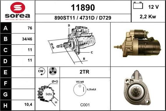 EAI 11890 - Starteris adetalas.lv