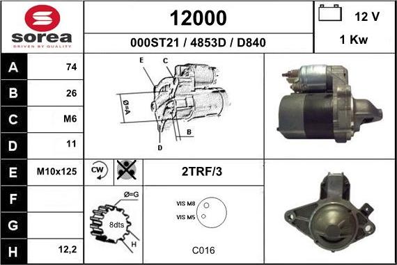 EAI 12000 - Starteris adetalas.lv