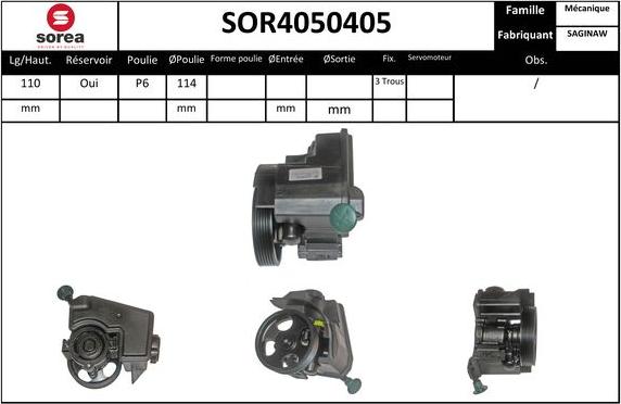 EAI SOR4050405 - Hidrosūknis, Stūres iekārta adetalas.lv