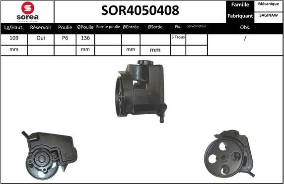 EAI SOR4050408 - Hidrosūknis, Stūres iekārta adetalas.lv