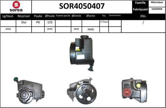 EAI SOR4050407 - Hidrosūknis, Stūres iekārta adetalas.lv