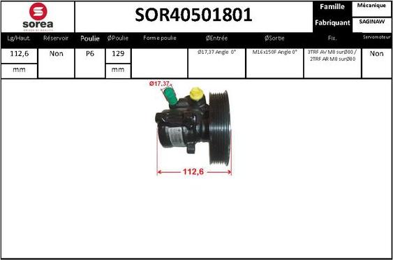 EAI SOR40501801 - Hidrosūknis, Stūres iekārta adetalas.lv