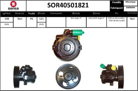 EAI SOR40501821 - Hidrosūknis, Stūres iekārta adetalas.lv