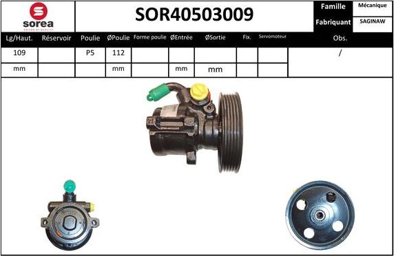 EAI SOR40503009 - Hidrosūknis, Stūres iekārta adetalas.lv