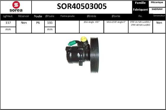 EAI SOR40503005 - Hidrosūknis, Stūres iekārta adetalas.lv