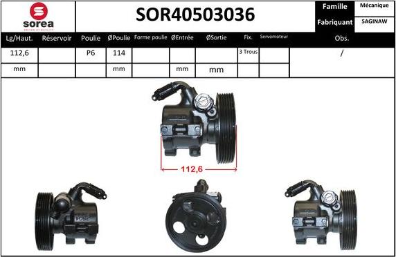 EAI SOR40503036 - Hidrosūknis, Stūres iekārta adetalas.lv