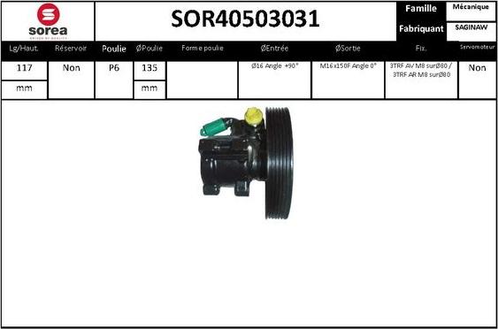 EAI SOR40503031 - Hidrosūknis, Stūres iekārta adetalas.lv