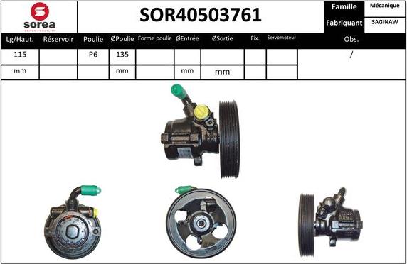 EAI SOR40503761 - Hidrosūknis, Stūres iekārta adetalas.lv