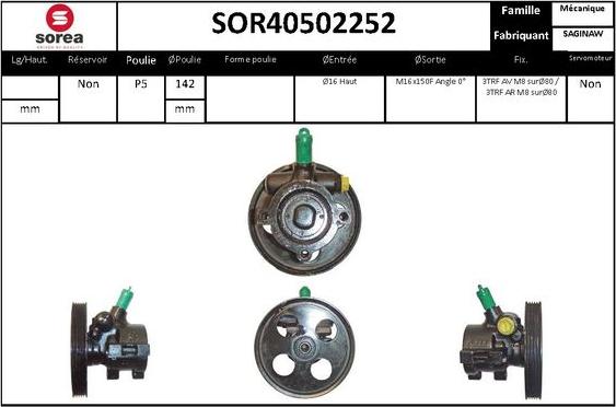 EAI SOR40502252 - Hidrosūknis, Stūres iekārta adetalas.lv