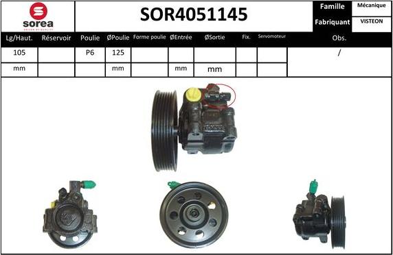 EAI SOR4051145 - Hidrosūknis, Stūres iekārta adetalas.lv