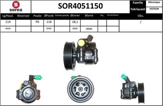 EAI SOR4051150 - Hidrosūknis, Stūres iekārta adetalas.lv