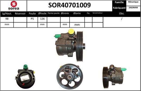 EAI SOR40701009 - Hidrosūknis, Stūres iekārta adetalas.lv