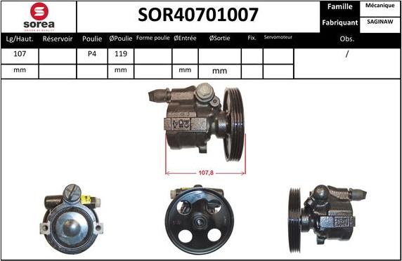 EAI SOR40701007 - Hidrosūknis, Stūres iekārta adetalas.lv