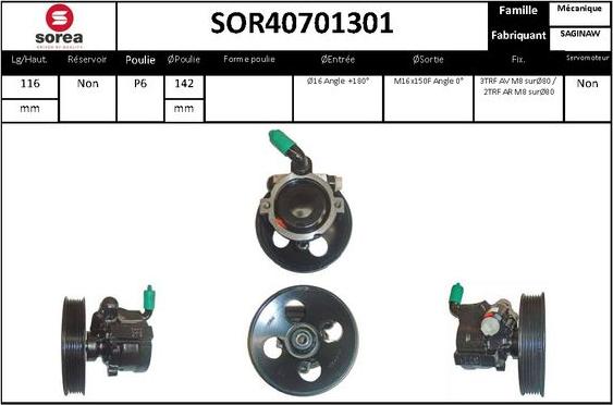 EAI SOR40701301 - Hidrosūknis, Stūres iekārta adetalas.lv