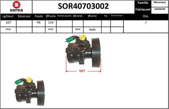 EAI SOR40703002 - Hidrosūknis, Stūres iekārta adetalas.lv