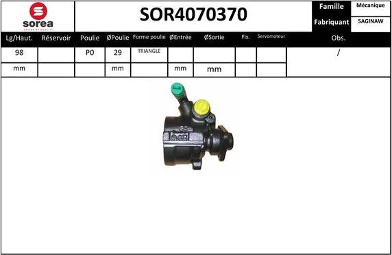 EAI SOR4070370 - Hidrosūknis, Stūres iekārta adetalas.lv