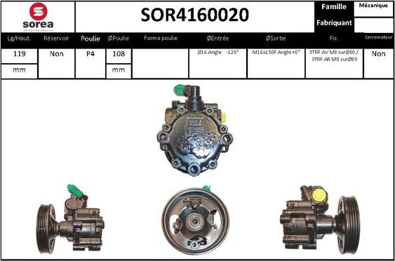 EAI SOR4160020 - Hidrosūknis, Stūres iekārta adetalas.lv