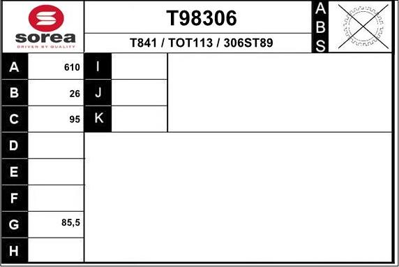 EAI T98306 - Piedziņas vārpsta adetalas.lv